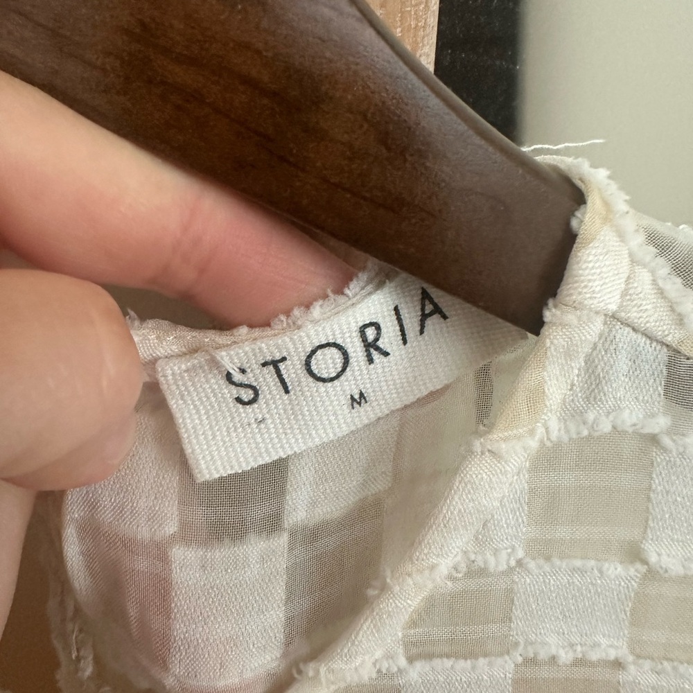 Storia Cream Checker Dress - Picture 3 of 4